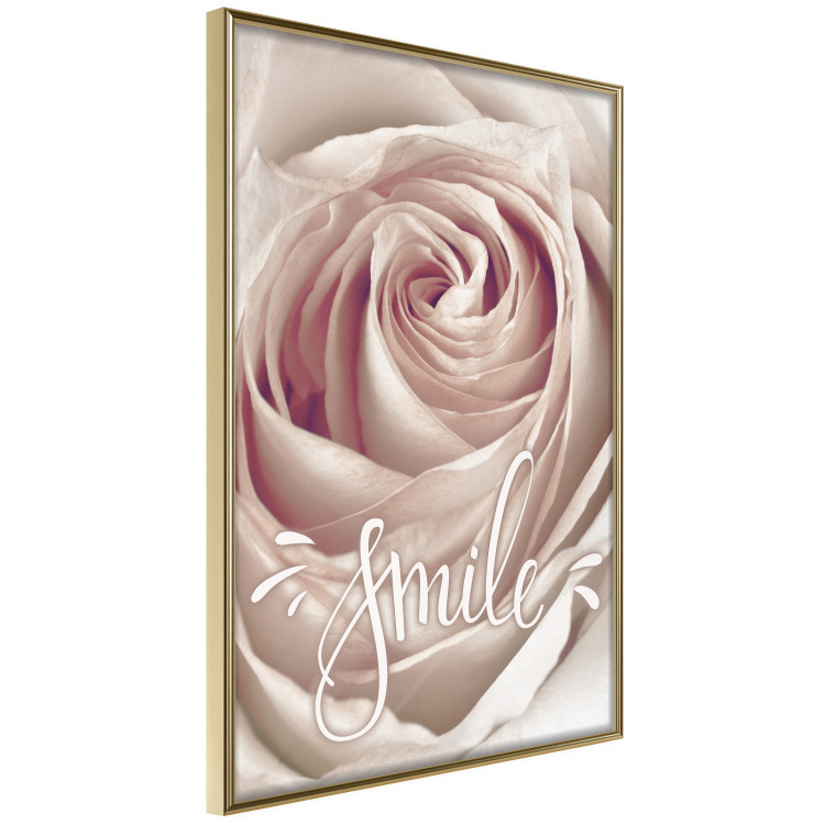 Wall Poster Smile! - light pink rose flower and white English text 116520 additionalImage 12