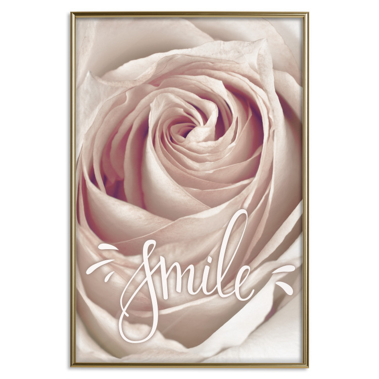 Wall Poster Smile! - light pink rose flower and white English text 116520 additionalImage 16