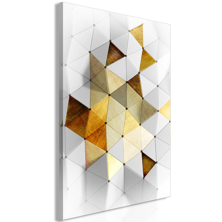 Canvas Golden Trend (1-part) - Geometric Figures on White Background 118520 additionalImage 2
