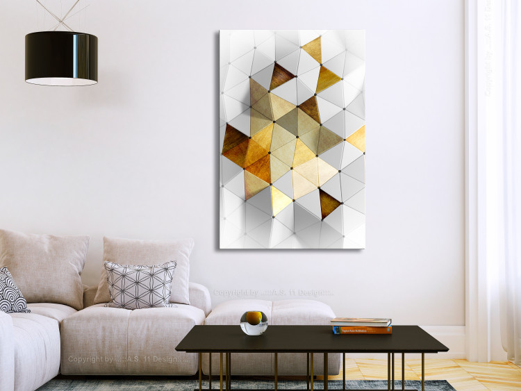 Canvas Golden Trend (1-part) - Geometric Figures on White Background 118520 additionalImage 3