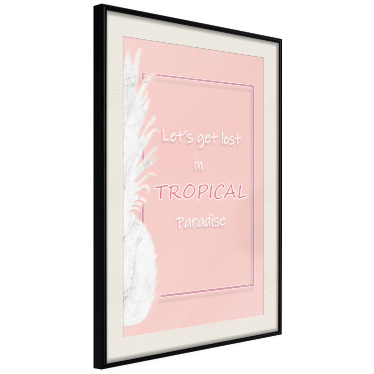 Wall Poster Let's Get Lost in Tropical Paradise - English text on a pink background 123220 additionalImage 3