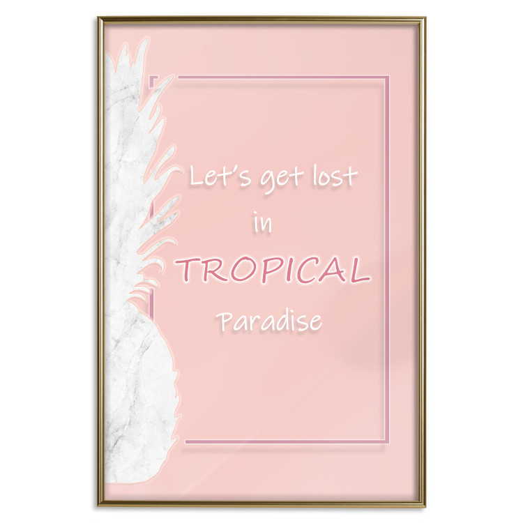 Wall Poster Let's Get Lost in Tropical Paradise - English text on a pink background 123220 additionalImage 20