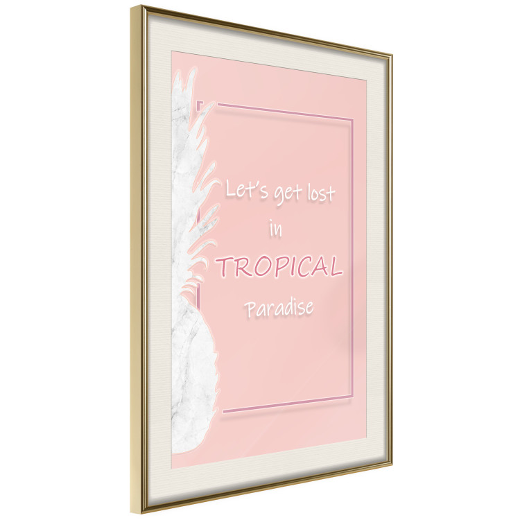 Wall Poster Let's Get Lost in Tropical Paradise - English text on a pink background 123220 additionalImage 2
