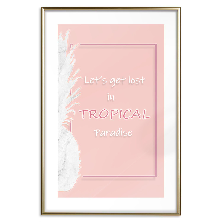 Wall Poster Let's Get Lost in Tropical Paradise - English text on a pink background 123220 additionalImage 16