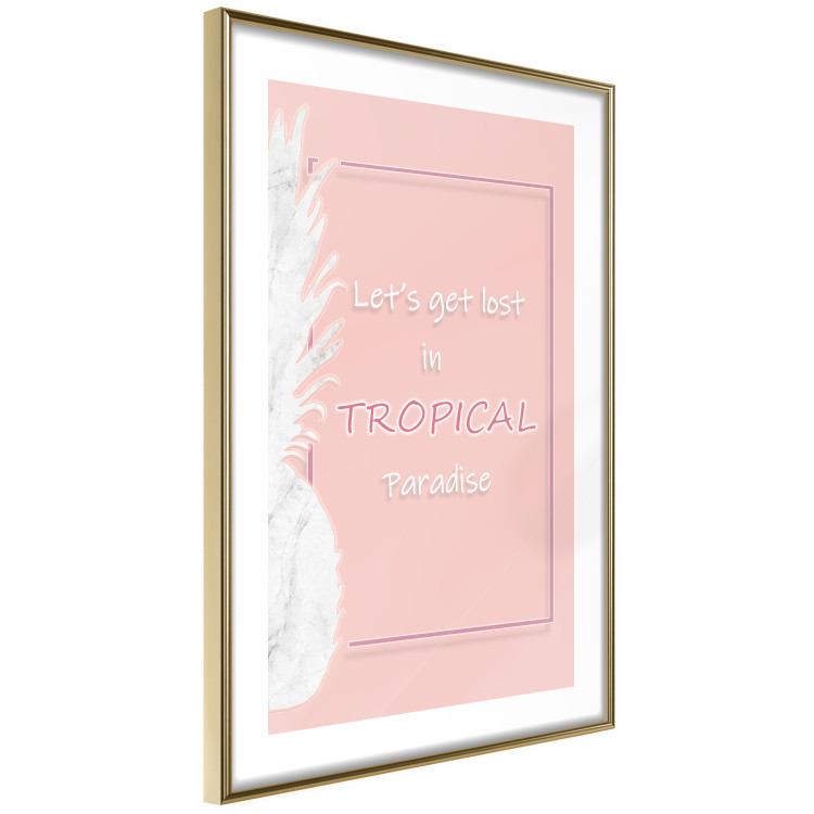 Wall Poster Let's Get Lost in Tropical Paradise - English text on a pink background 123220 additionalImage 6