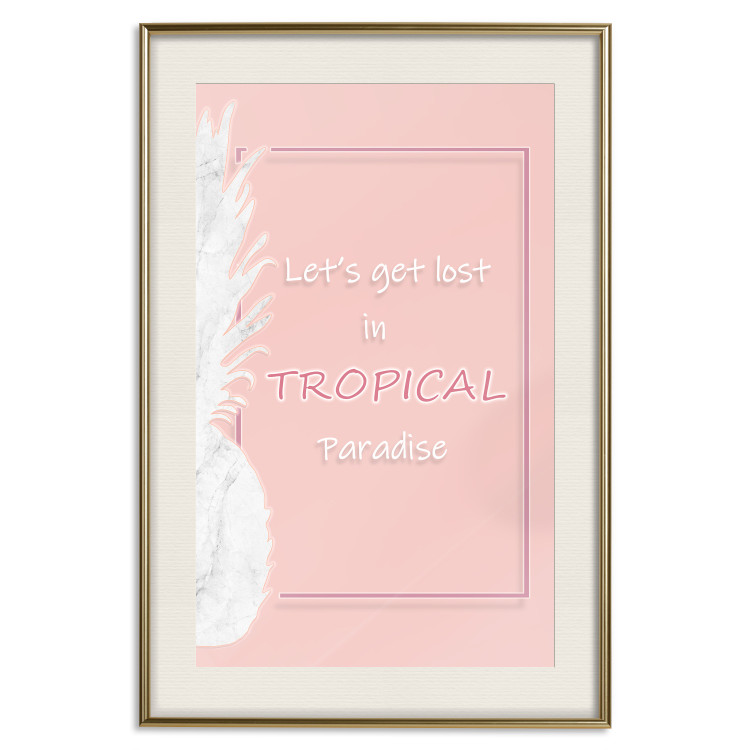 Wall Poster Let's Get Lost in Tropical Paradise - English text on a pink background 123220 additionalImage 19