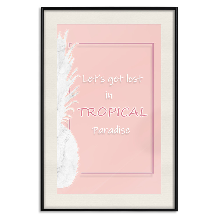 Wall Poster Let's Get Lost in Tropical Paradise - English text on a pink background 123220 additionalImage 18