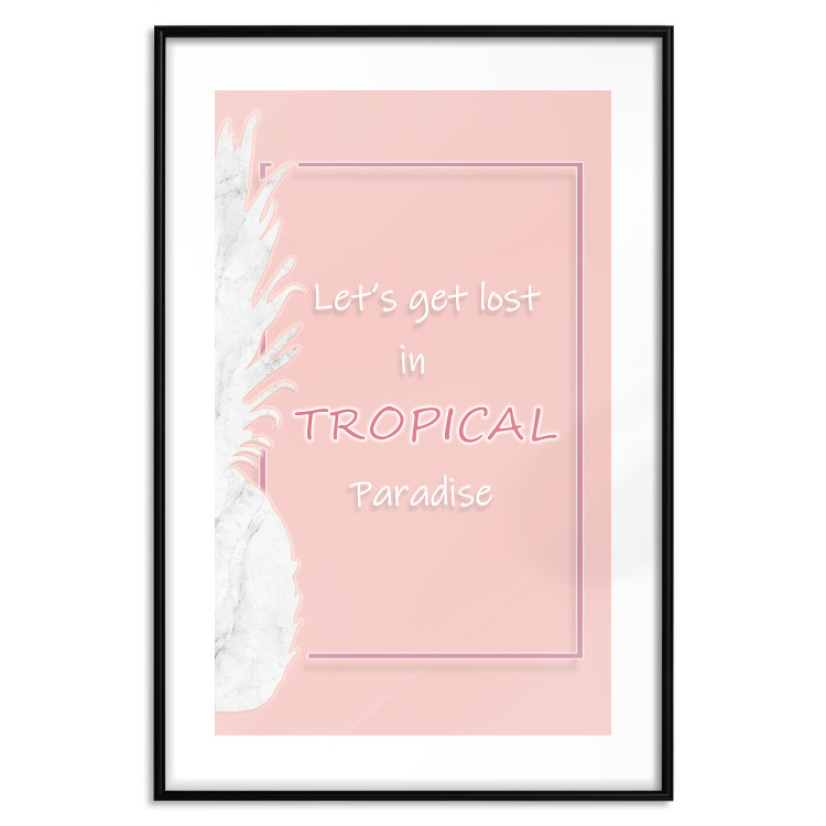 Wall Poster Let's Get Lost in Tropical Paradise - English text on a pink background 123220 additionalImage 17