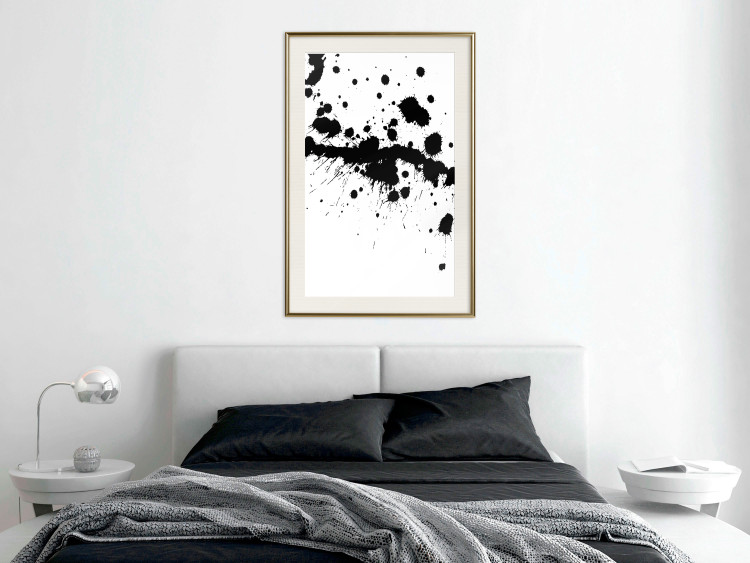 Poster Trace of Passion - black abstract spots and patterns on white background 123520 additionalImage 21