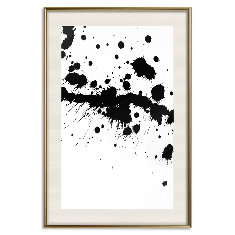 Poster Trace of Passion - black abstract spots and patterns on white background 123520 additionalImage 19