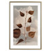 Wall Poster September - plant with brown leaves against sky and clouds in sepia 123620 additionalThumb 14