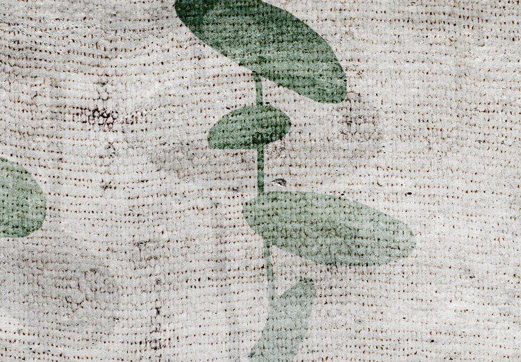 Poster Grapevine - composition of green leaves on a gray fabric texture 127520 additionalImage 12