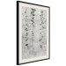 Poster Grapevine - composition of green leaves on a gray fabric texture 127520 additionalThumb 2