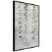 Poster Grapevine - composition of green leaves on a gray fabric texture 127520 additionalThumb 11