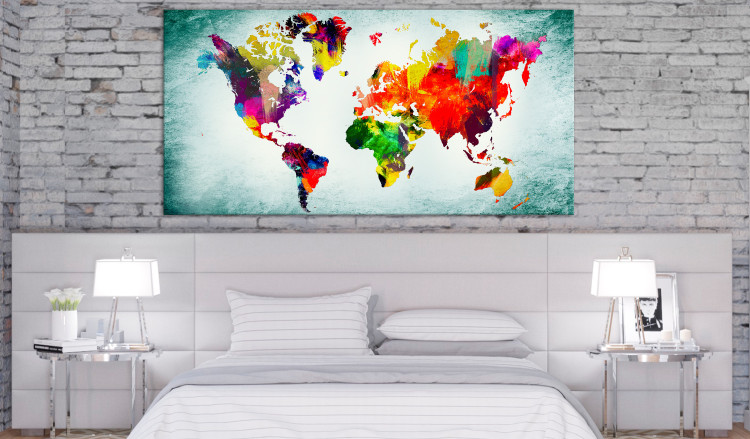 Large canvas print World Map: Green Vignette II [Large Format] 128720 additionalImage 6