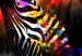 Canvas Happy Zebra (1-part) wide - abstract colorful animal 129120 additionalThumb 5