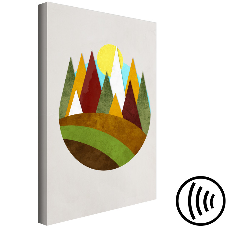 Canvas Mountain Trail (1-part) vertical - abstract landscape of forest and mountains 129320 additionalImage 6