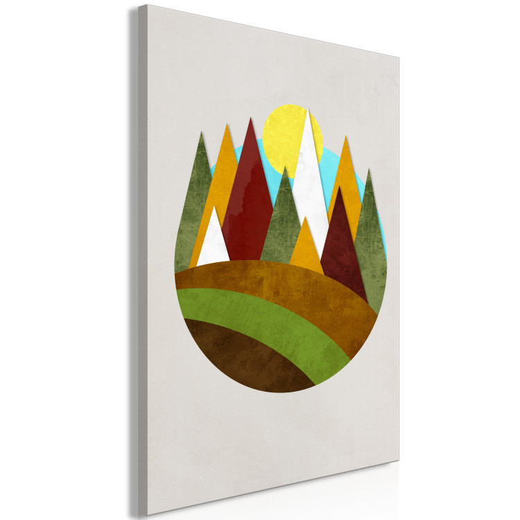 Canvas Mountain Trail (1-part) vertical - abstract landscape of forest and mountains 129320 additionalImage 2