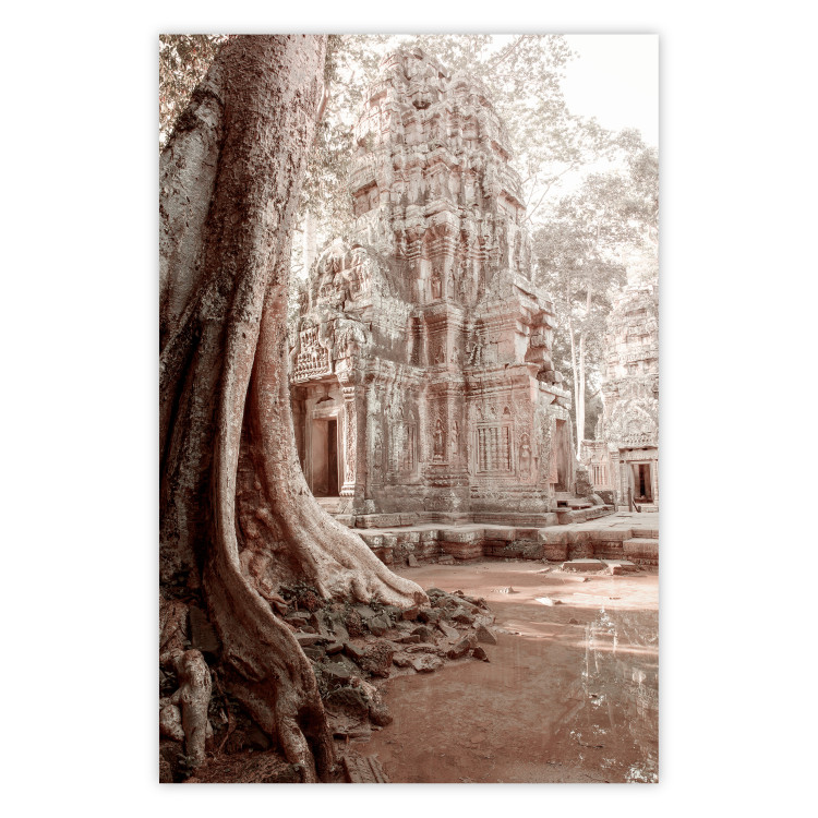 Wall Poster Angkor Ruins - landscape of architecture and nature in brown tones 129720