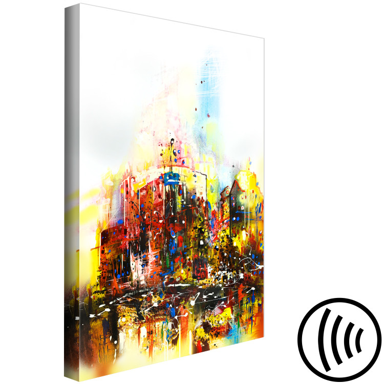 Canvas Print Colorful Journey (1-piece) Vertical - colorful abstraction of a city 130420 additionalImage 6