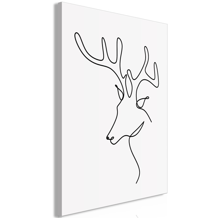 Canvas Print Deer profile - black and white line art abstraction 130720 additionalImage 2