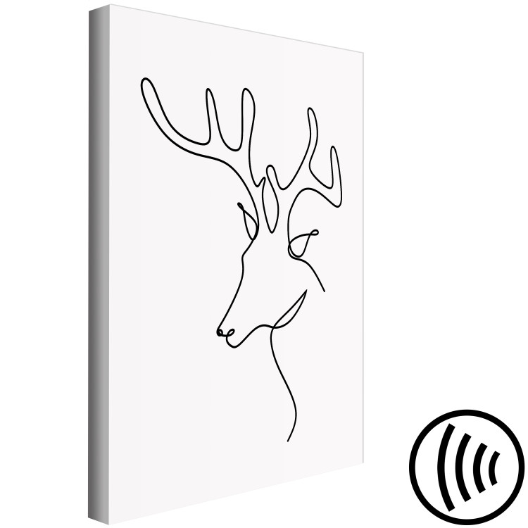 Canvas Print Deer profile - black and white line art abstraction 130720 additionalImage 6