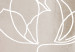 Poster Expanded Trace - white line art of a plant on an abstract beige background 130820 additionalThumb 9