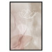Poster Expanded Trace - white line art of a plant on an abstract beige background 130820 additionalThumb 18