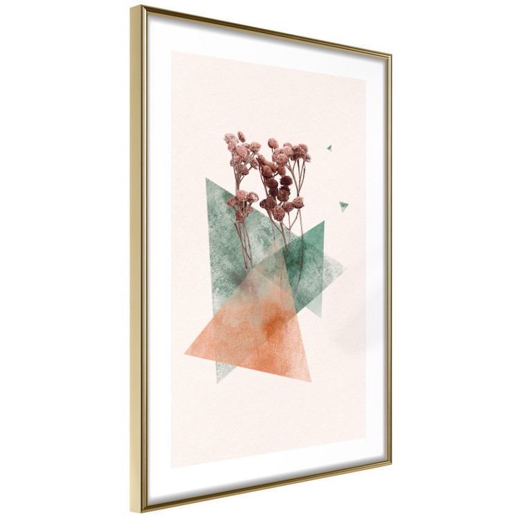 Poster Modernist Flower - abstract colorful triangles with plants 131820 additionalImage 7