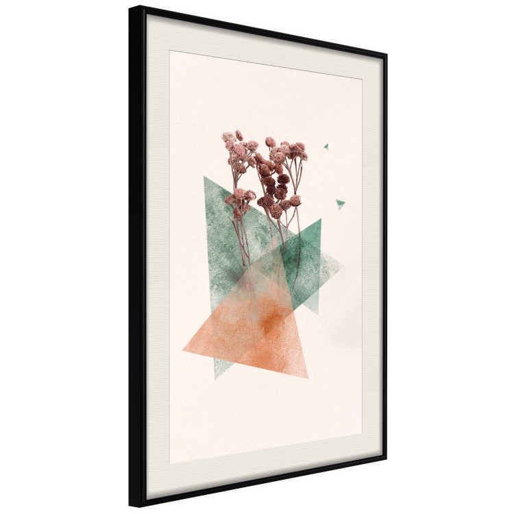 Poster Modernist Flower - abstract colorful triangles with plants 131820 additionalImage 2