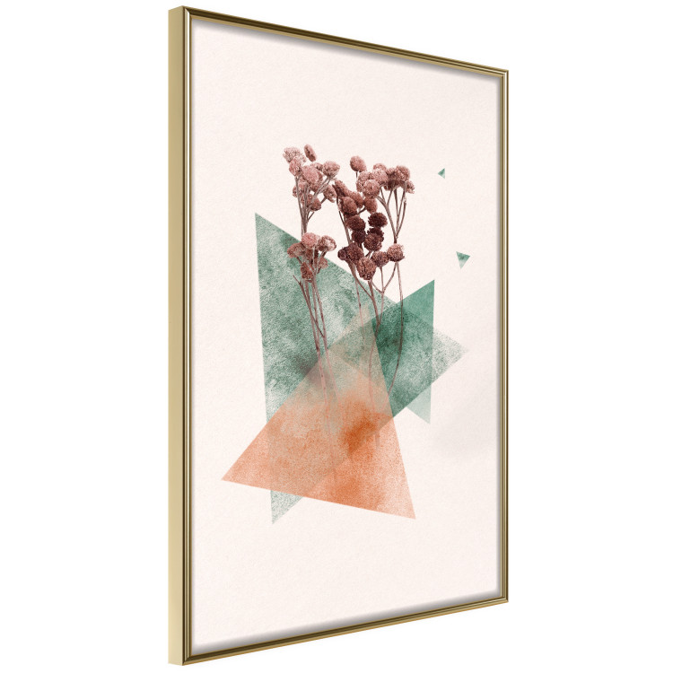 Poster Modernist Flower - abstract colorful triangles with plants 131820 additionalImage 12