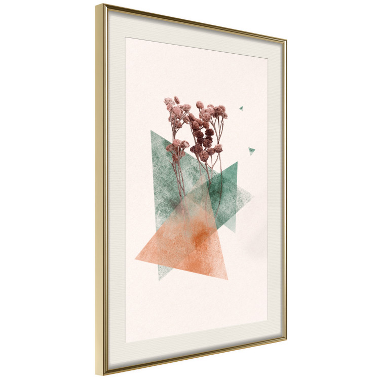 Poster Modernist Flower - abstract colorful triangles with plants 131820 additionalImage 3