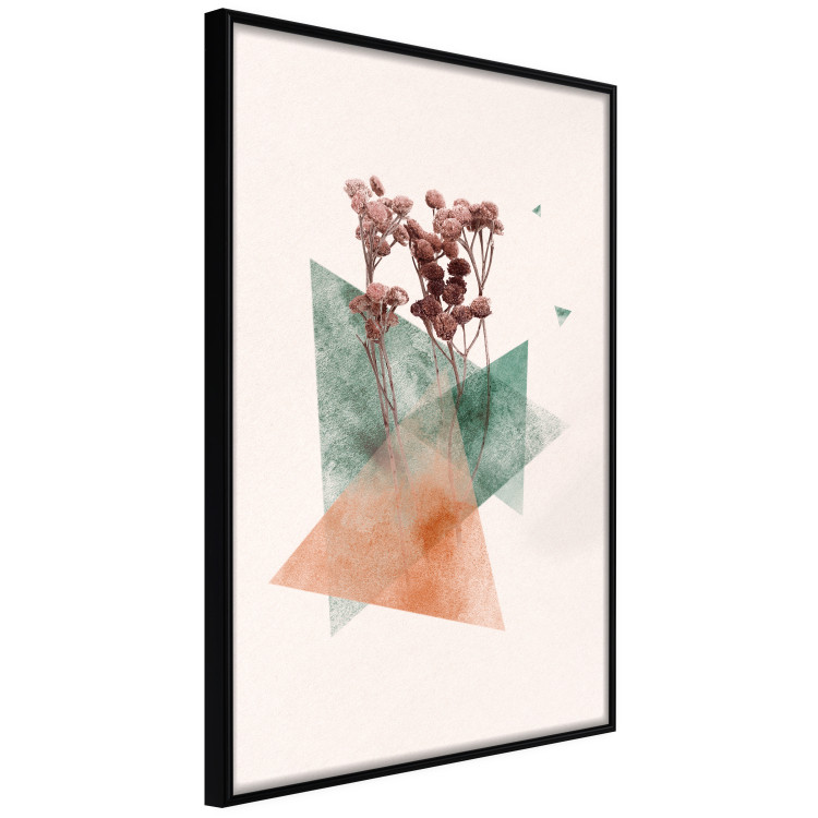 Poster Modernist Flower - abstract colorful triangles with plants 131820 additionalImage 11