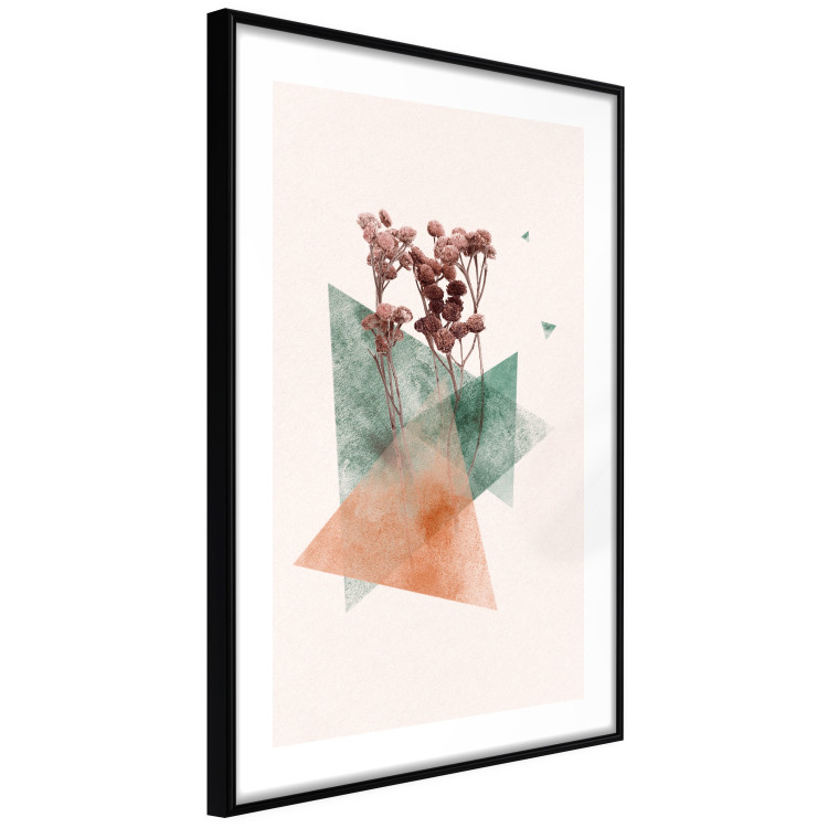Poster Modernist Flower - abstract colorful triangles with plants 131820 additionalImage 8