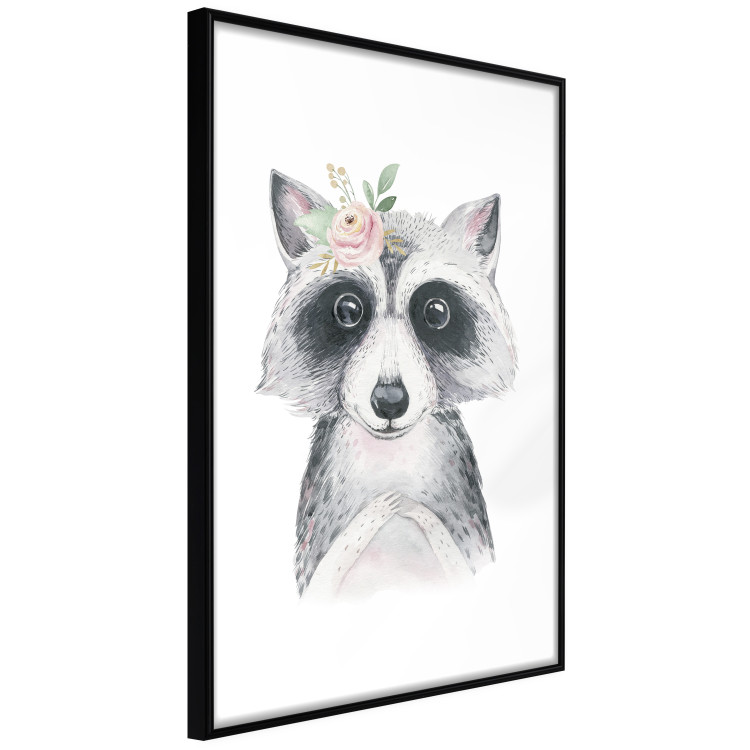 Wall Poster Little Raccoon - funny portrait of an animal on a white contrasting background 135720 additionalImage 3