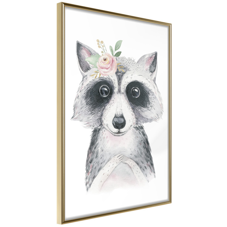 Wall Poster Little Raccoon - funny portrait of an animal on a white contrasting background 135720 additionalImage 4