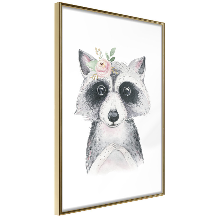 Wall Poster Little Raccoon - funny portrait of an animal on a white contrasting background 135720 additionalImage 2