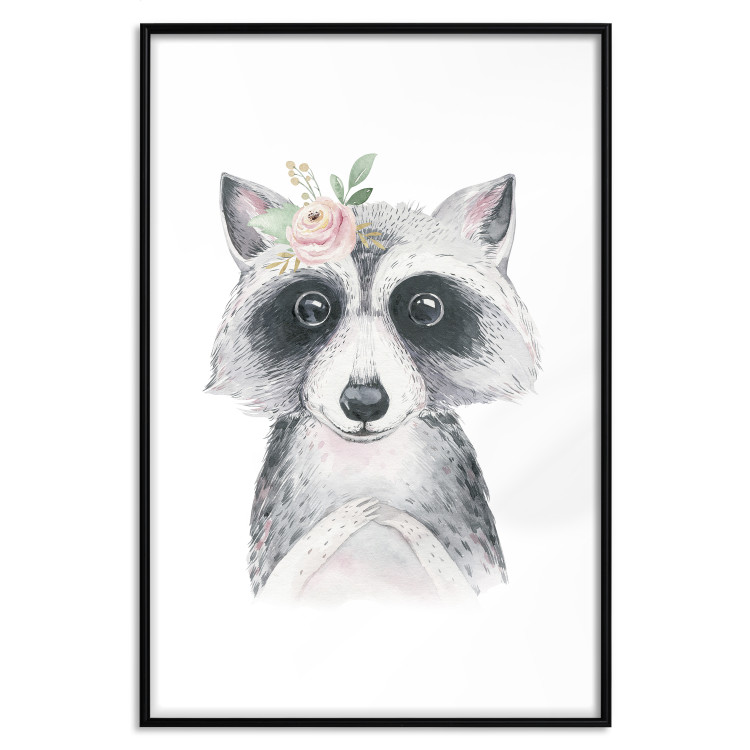 Wall Poster Little Raccoon - funny portrait of an animal on a white contrasting background 135720 additionalImage 10