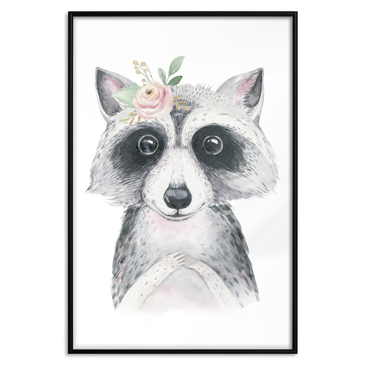 Wall Poster Little Raccoon - funny portrait of an animal on a white contrasting background 135720 additionalImage 13