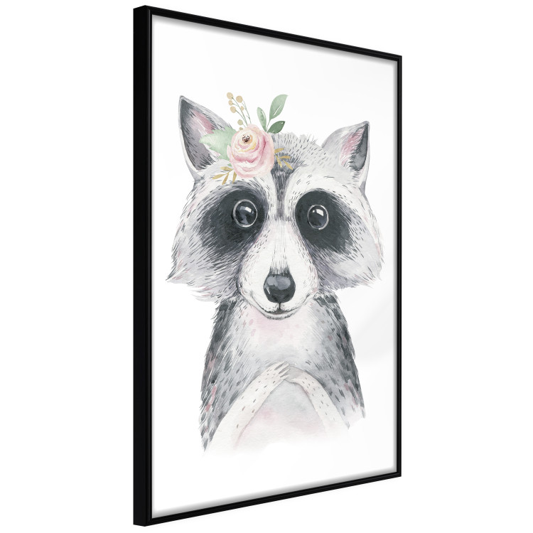 Wall Poster Little Raccoon - funny portrait of an animal on a white contrasting background 135720 additionalImage 5