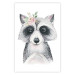 Wall Poster Little Raccoon - funny portrait of an animal on a white contrasting background 135720