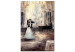 Canvas Art Print Dancing couple - artistic composition with people and piano 135920