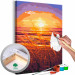 Paint by number Summer Evening - Orange Sunset on the Beach Full of Grass 144620