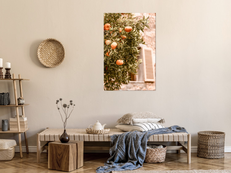Canvas Urban Fruits (1-piece) - mandarin tree against a building backdrop 145220 additionalImage 3