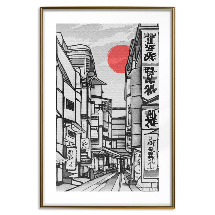 Wall Poster Street in Japan - Asian Style Black and White City Architecture 145520 additionalImage 23