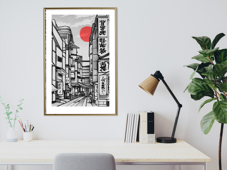 Wall Poster Street in Japan - Asian Style Black and White City Architecture 145520 additionalImage 15
