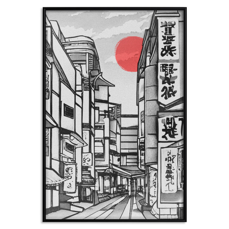 Wall Poster Street in Japan - Asian Style Black and White City Architecture 145520 additionalImage 20
