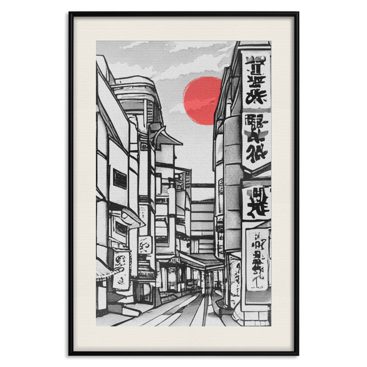 Wall Poster Street in Japan - Asian Style Black and White City Architecture 145520 additionalImage 25