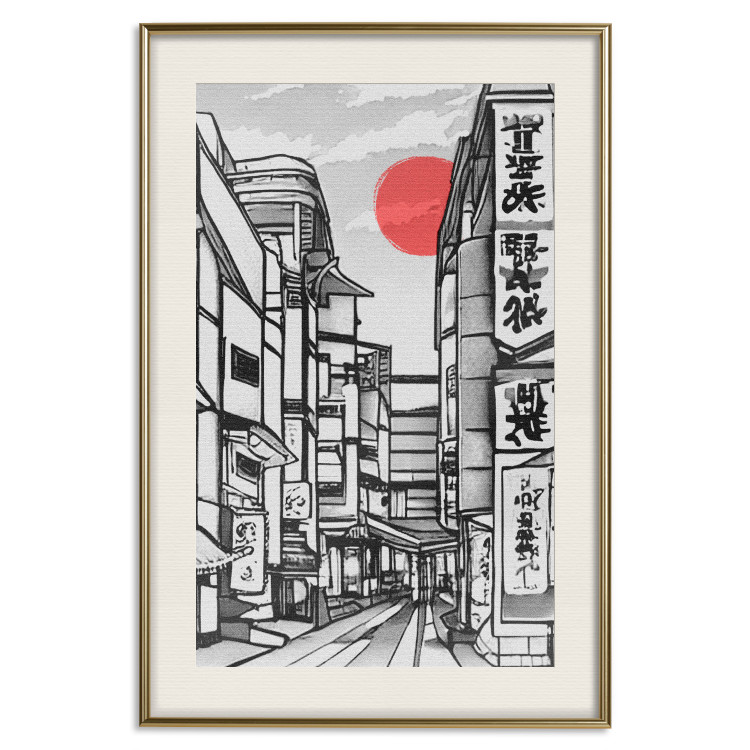 Wall Poster Street in Japan - Asian Style Black and White City Architecture 145520 additionalImage 27