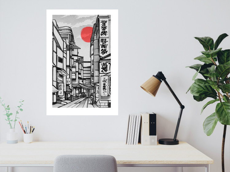 Wall Poster Street in Japan - Asian Style Black and White City Architecture 145520 additionalImage 13